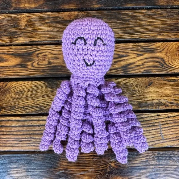 ONE Custom Handmade NWT Crochet Toy Octopus - Picture 3 of 6